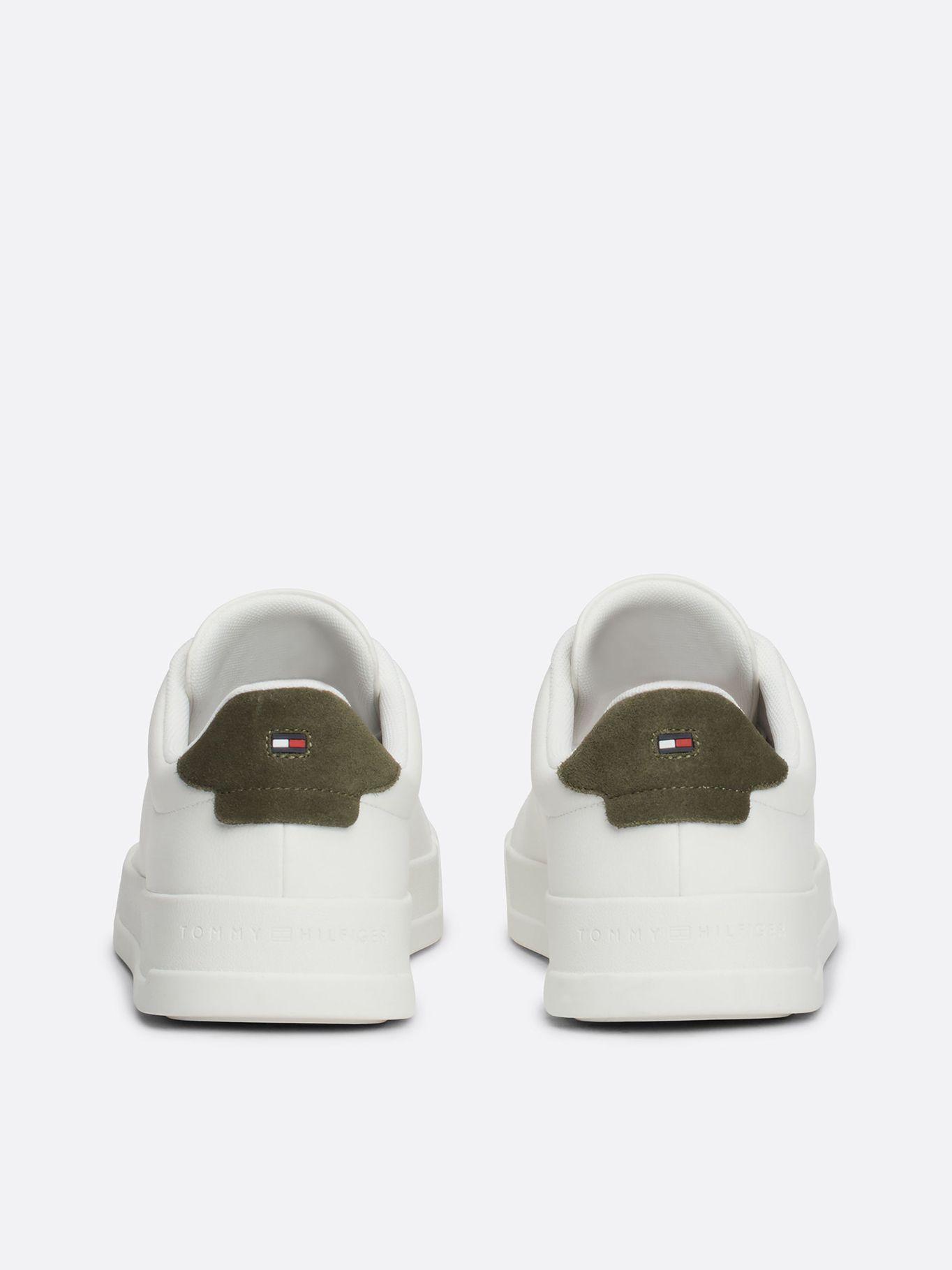 Zapatilla Court De Cuero Con Logo Blanco Tommy Hilfiger-7