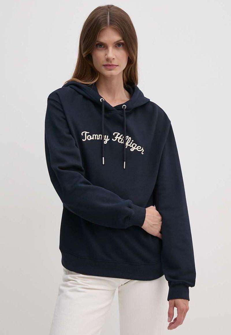 Polerón Hoodie y Logo Bordado DW5 Azul Tommy Hilfiger-0