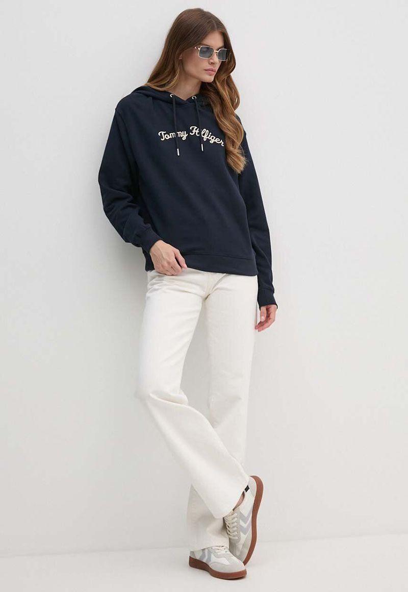 Polerón Hoodie y Logo Bordado DW5 Azul Tommy Hilfiger-1