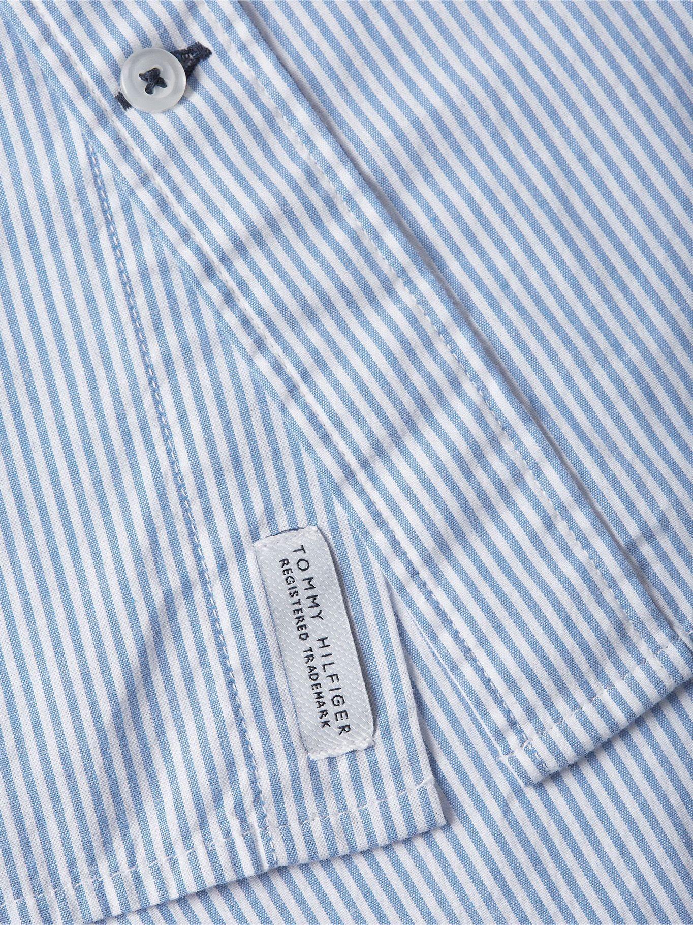 Camisa De Rayas Con Logo Celeste Tommy Hilfiger-2