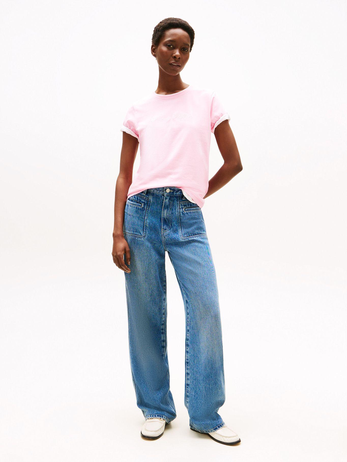 Polera Con Logo Bordado Rosado TOL Tommy Hilfiger-1