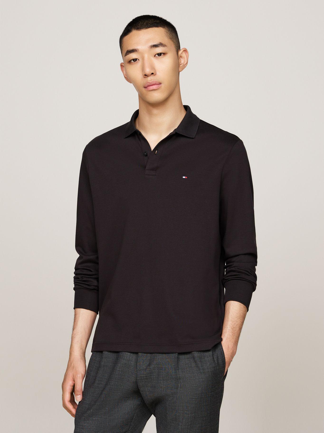 Polo Liquid Cotton Con Logo Negro Tommy Hilfiger-0