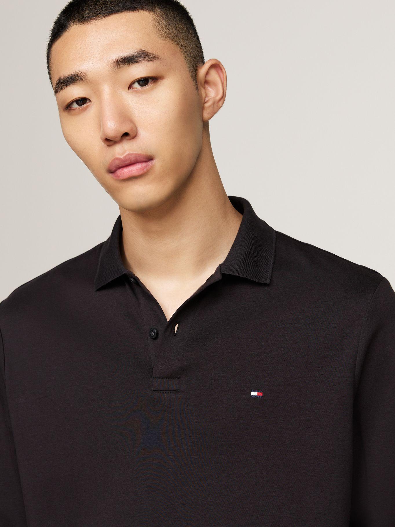 Polo Liquid Cotton Con Logo Negro Tommy Hilfiger-3