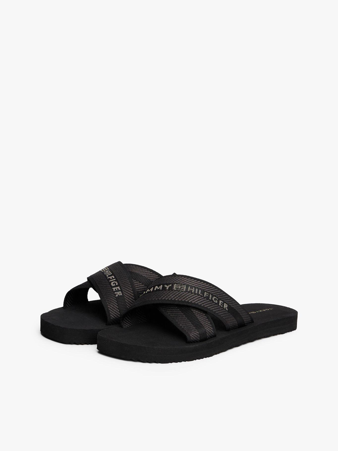 Sandalias Cross Strap Con Logo Negro Tommy Hilfiger-0