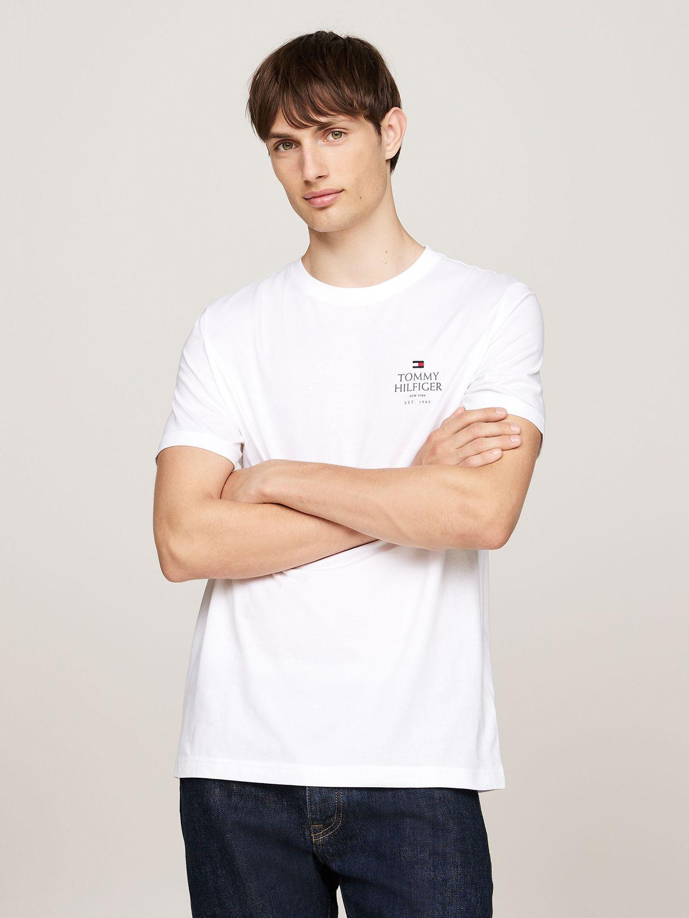 Polera De Cuello Redondo Con Logo Blanco Tommy Hilfiger-0