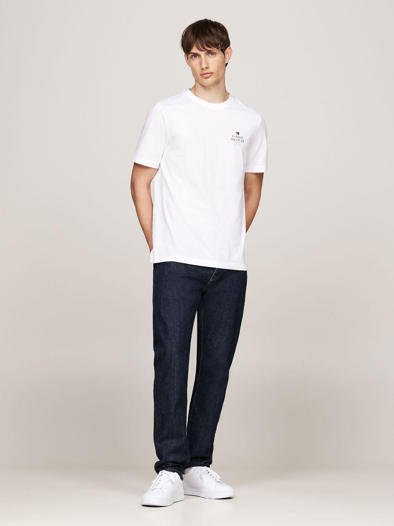 Polera De Cuello Redondo Con Logo Blanco Tommy Hilfiger-1