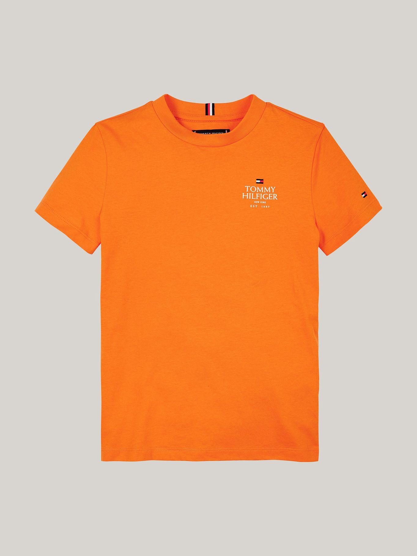 Polera De Niño Con Logo Gráfico Naranjo Tommy Hilfiger-4