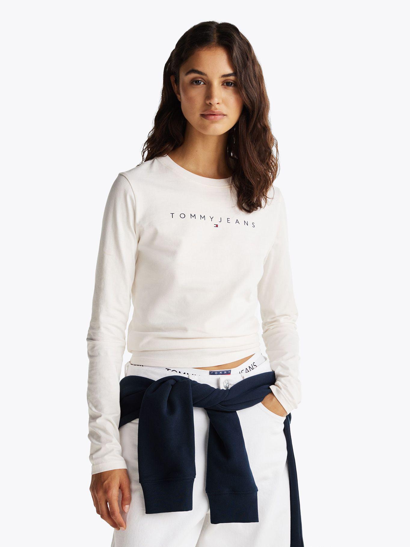 Polera Linear Logo Slim Fit Blanco Tommy Jeans-0