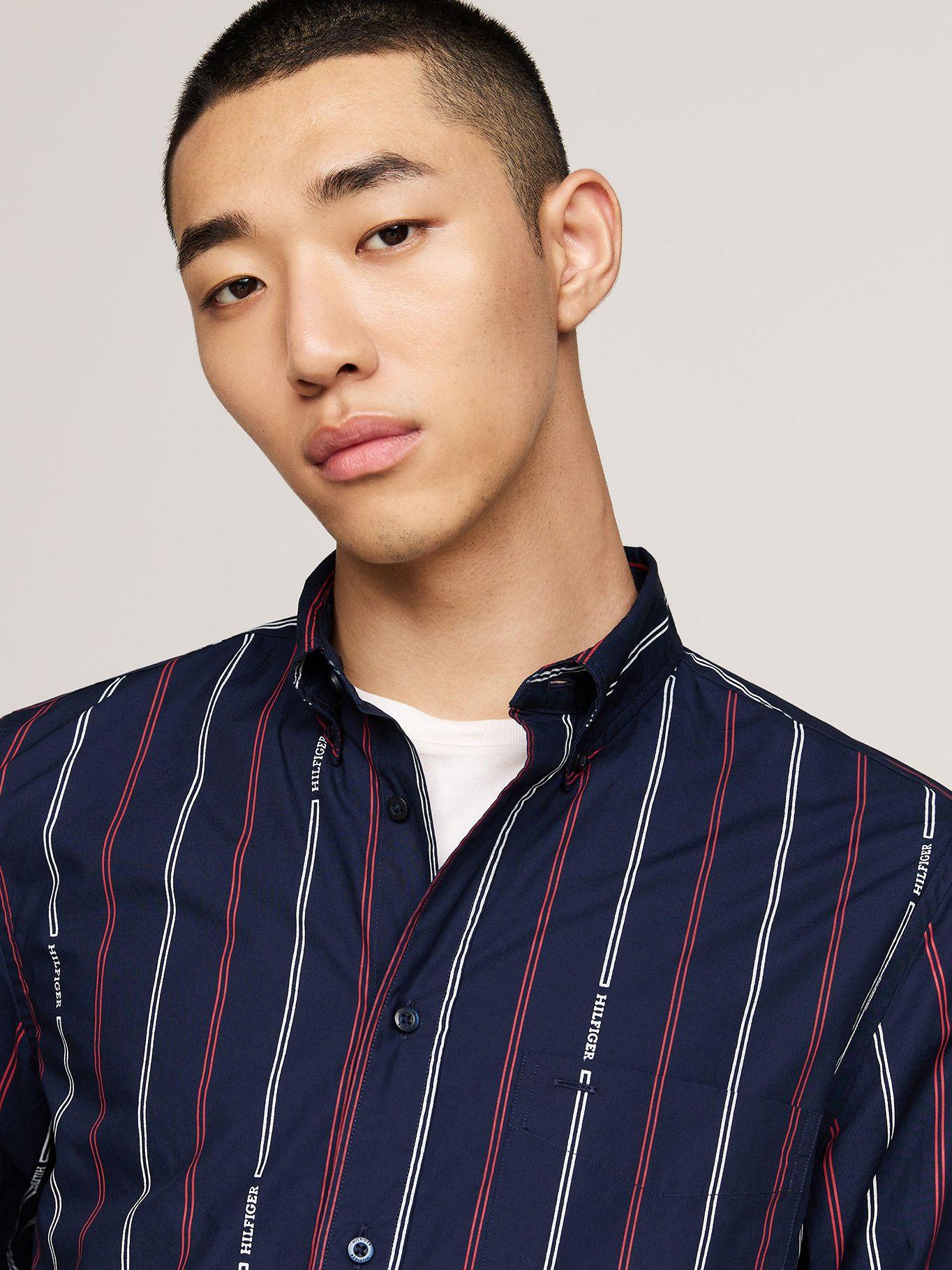 Camisa Monotype Logo Regular Fit Azul Tommy Hilfiger-3