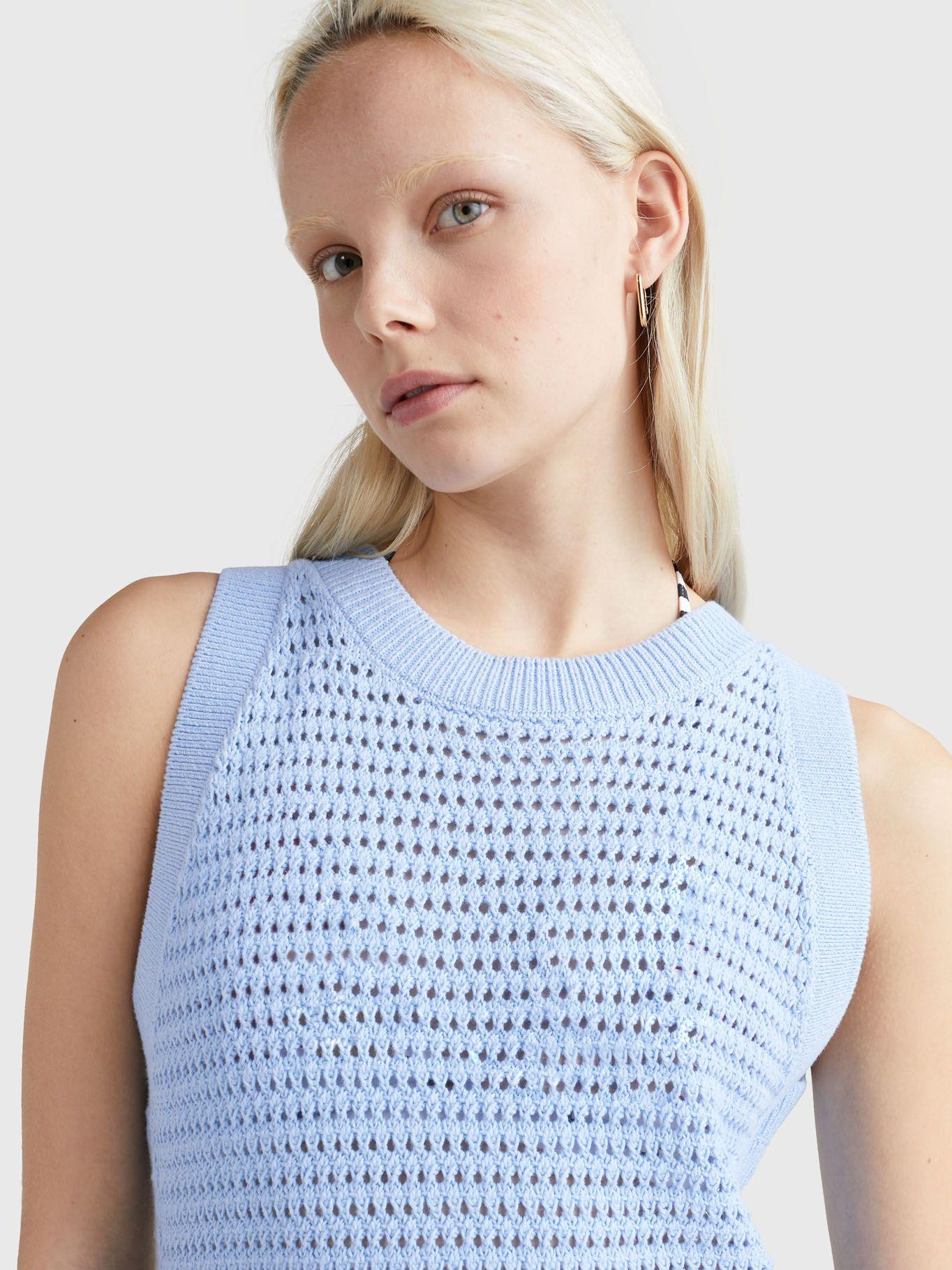 Vestido Midi Tejido Celeste Tommy Hilfiger-2