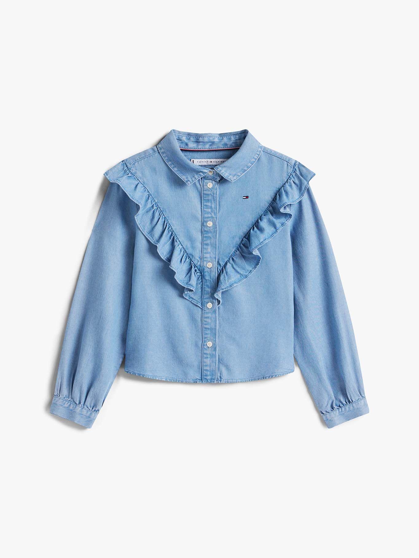 Blusa Con Volantes Azul Tommy Hilfiger CD-4