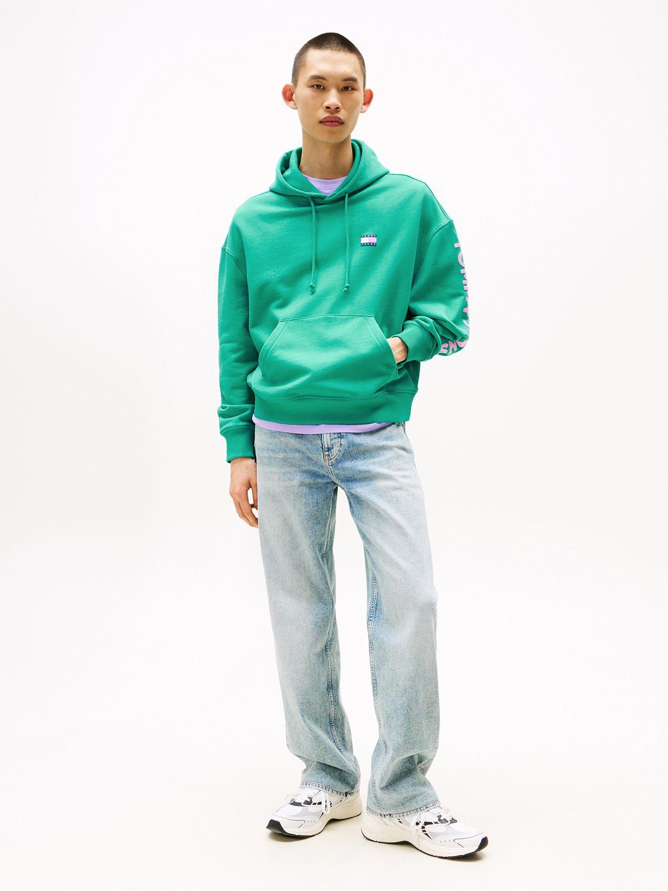 Polerón Hoodie Cropped Con Logo Verde L7O Tommy Jeans-1