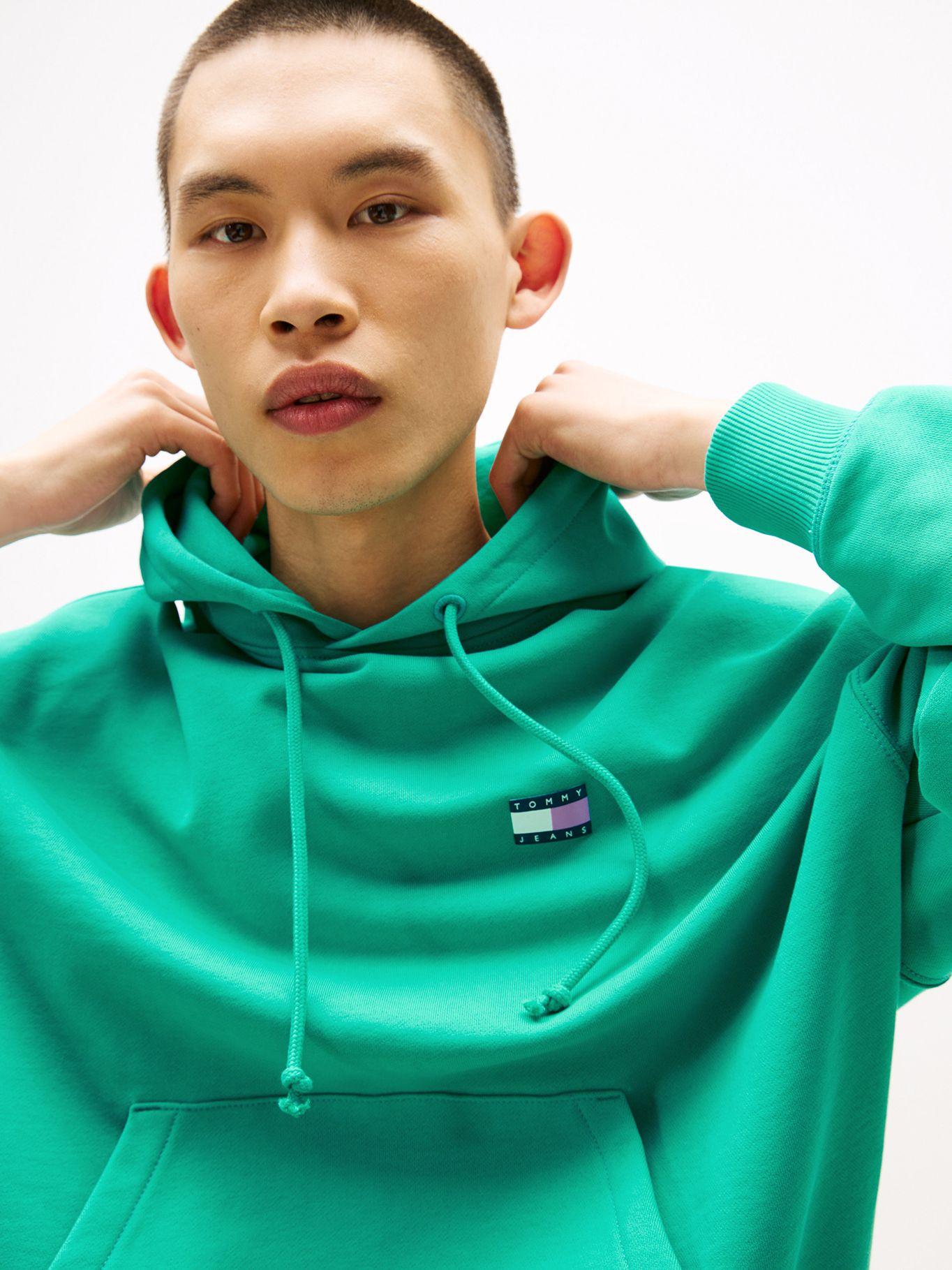 Polerón Hoodie Cropped Con Logo Verde L7O Tommy Jeans-3