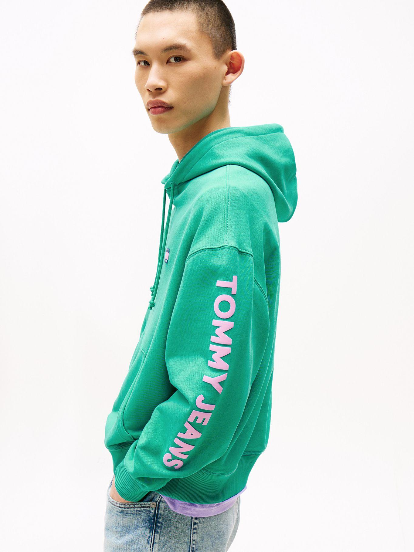 Polerón Hoodie Cropped Con Logo Verde L7O Tommy Jeans-4