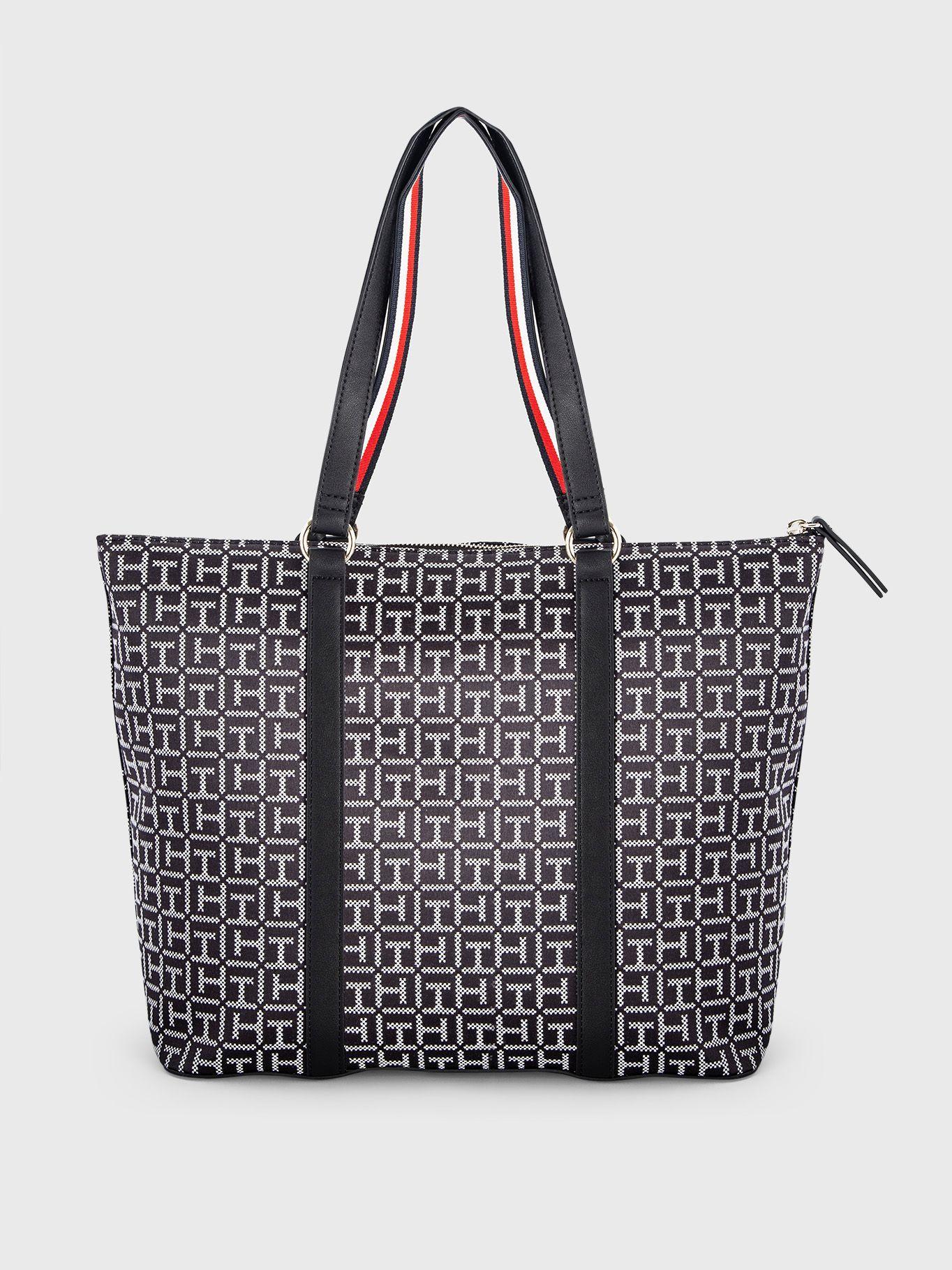 Bolso Tote Print Monogram Negro Tommy Hilfiger-1