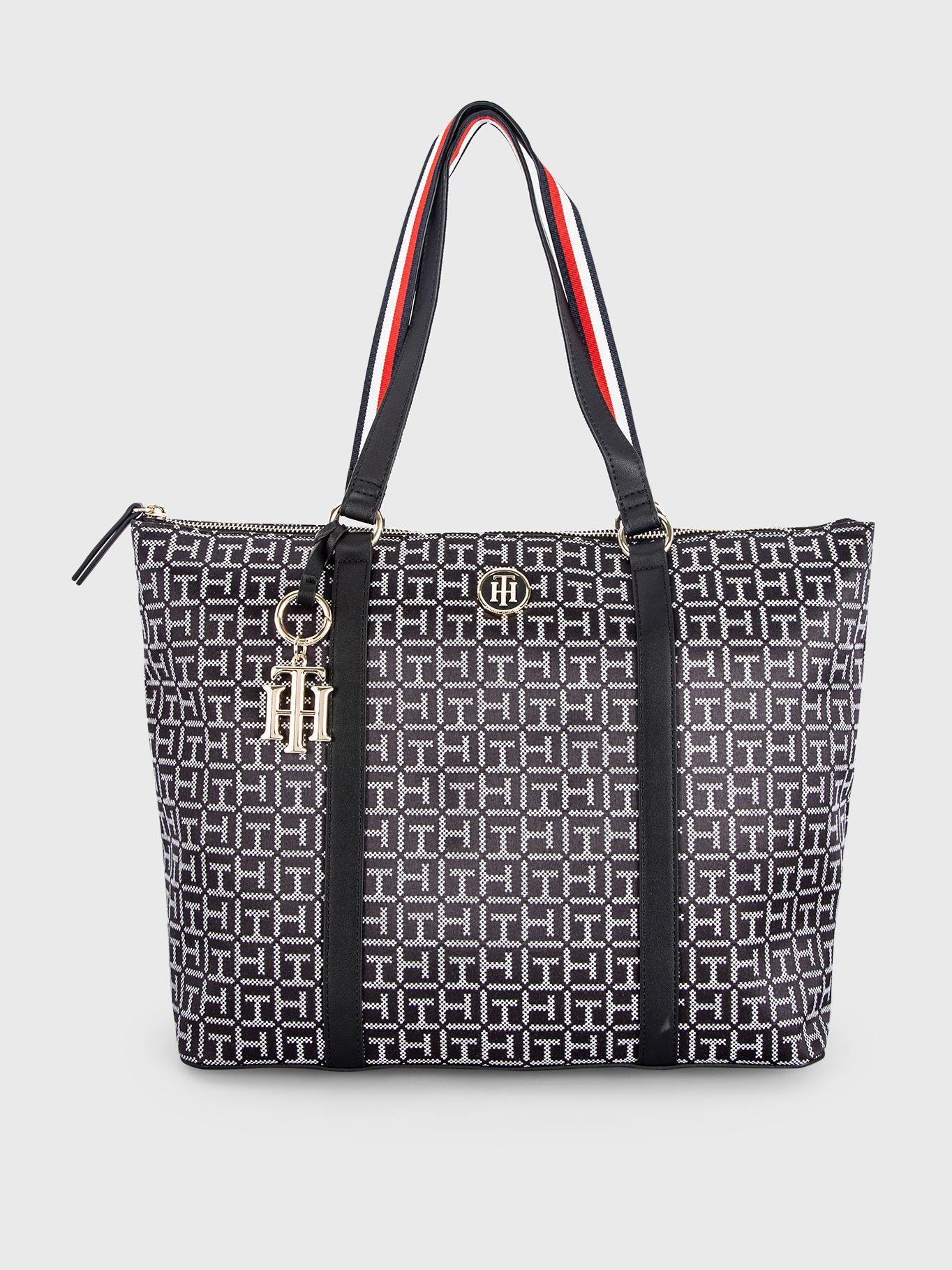 Bolso Tote Print Monogram Negro Tommy Hilfiger-0