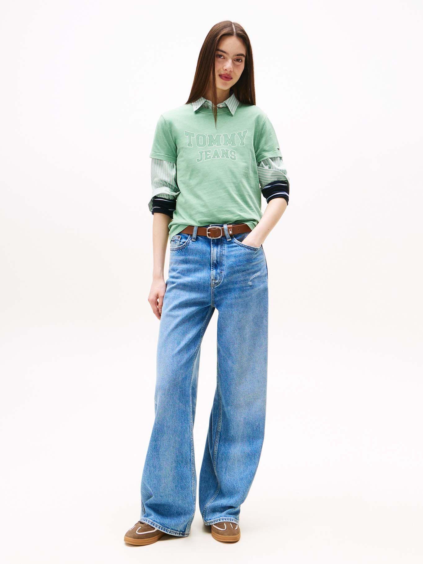 Polera Regular Fit Logo Varsity Verde Tommy Jeans-1