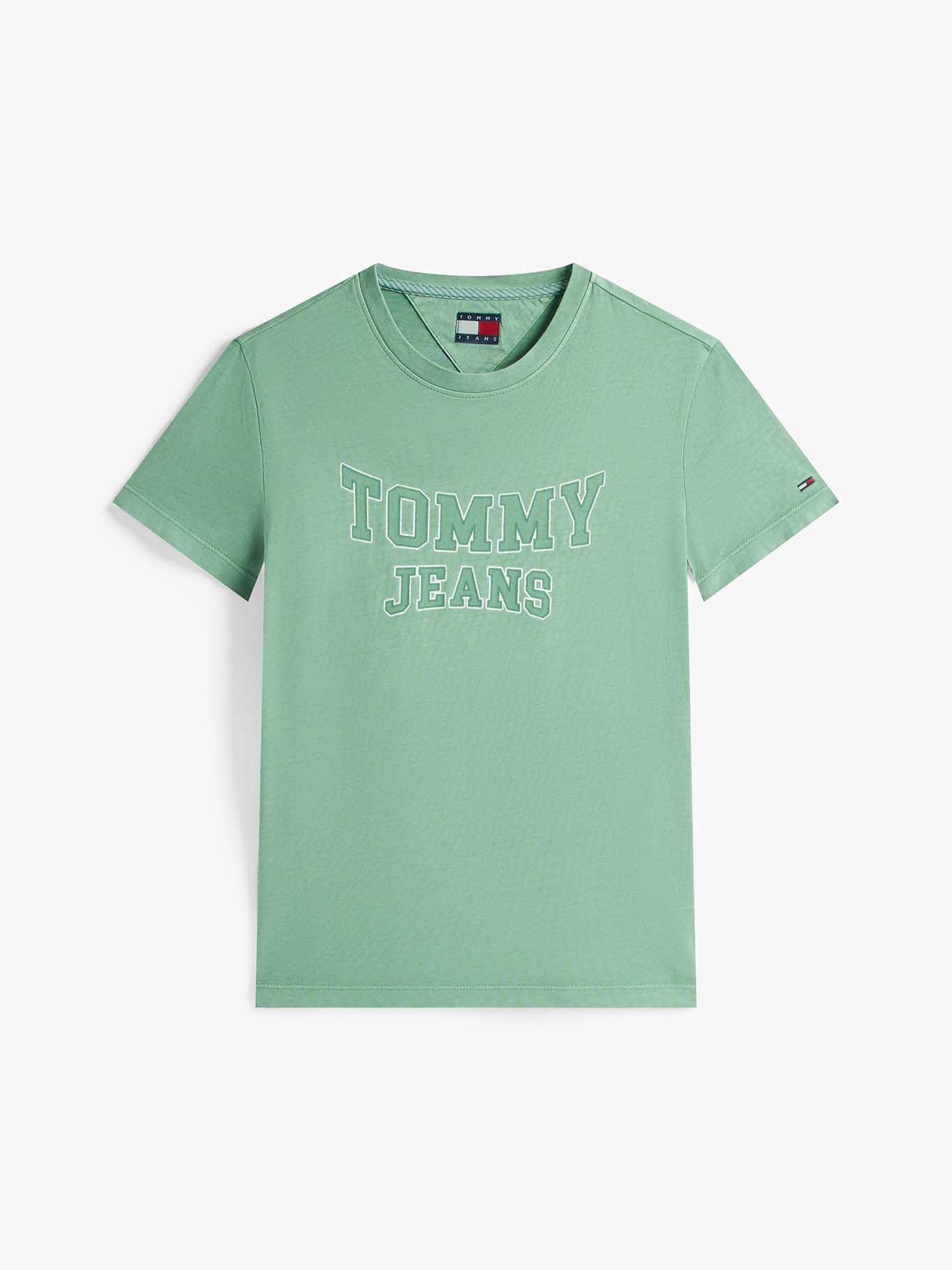 Polera Regular Fit Logo Varsity Verde Tommy Jeans-4