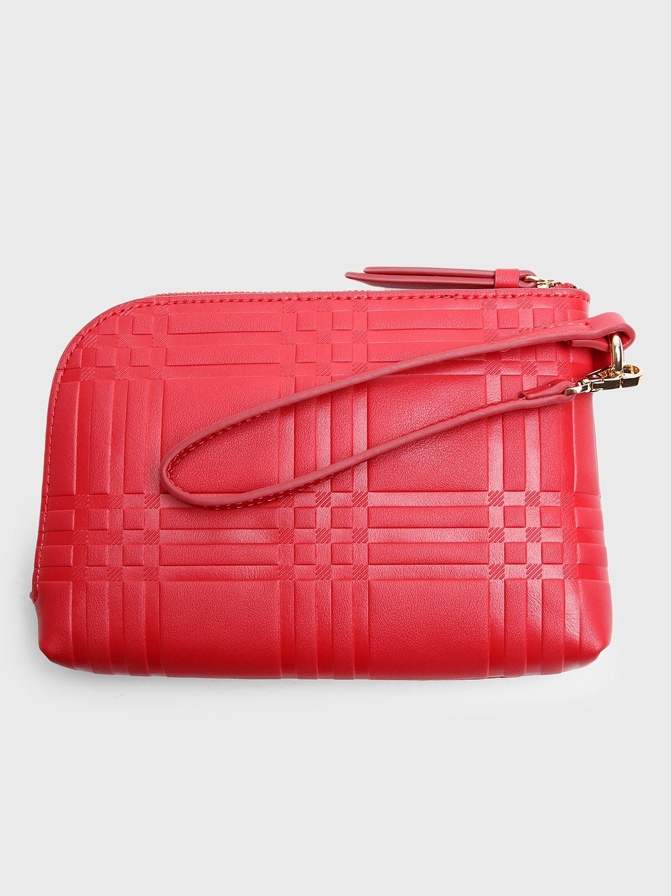 Tarjetero Con Cierre Print Tartán Rojo Tommy Hilfiger-1