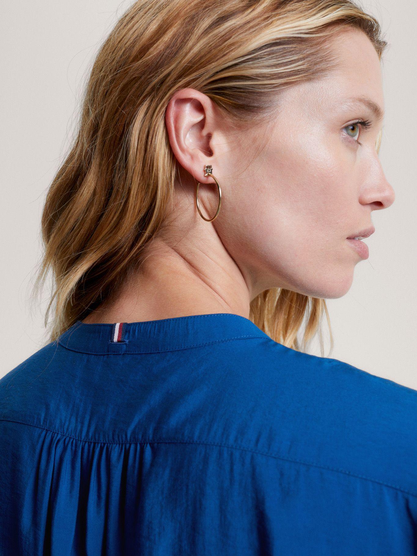 Camisa Sin Cuello Cropped Azul Tommy Hilfiger-3