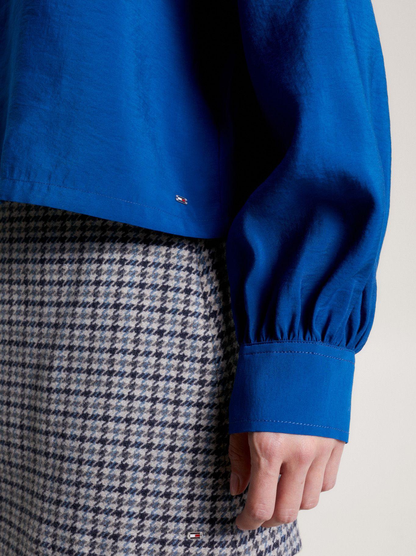 Camisa Sin Cuello Cropped Azul Tommy Hilfiger-4
