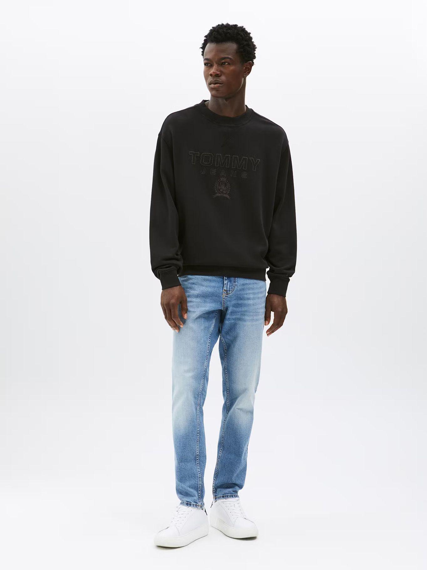 Polerón Varsity Tonal Logo Relaxed Negro Tommy Jeans-1
