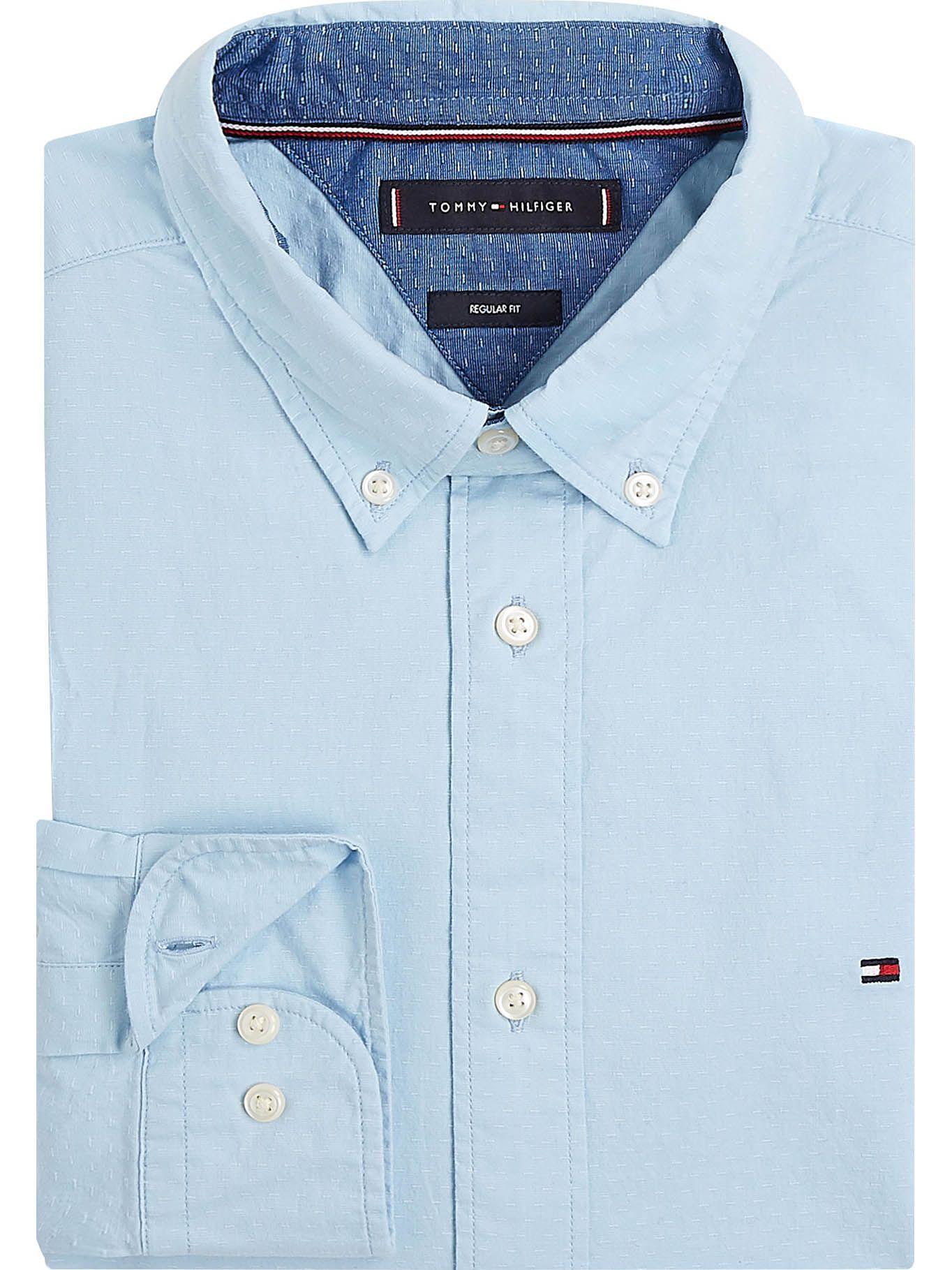 Camisa Flex Regular Fit Celeste Tommy Hilfiger-4