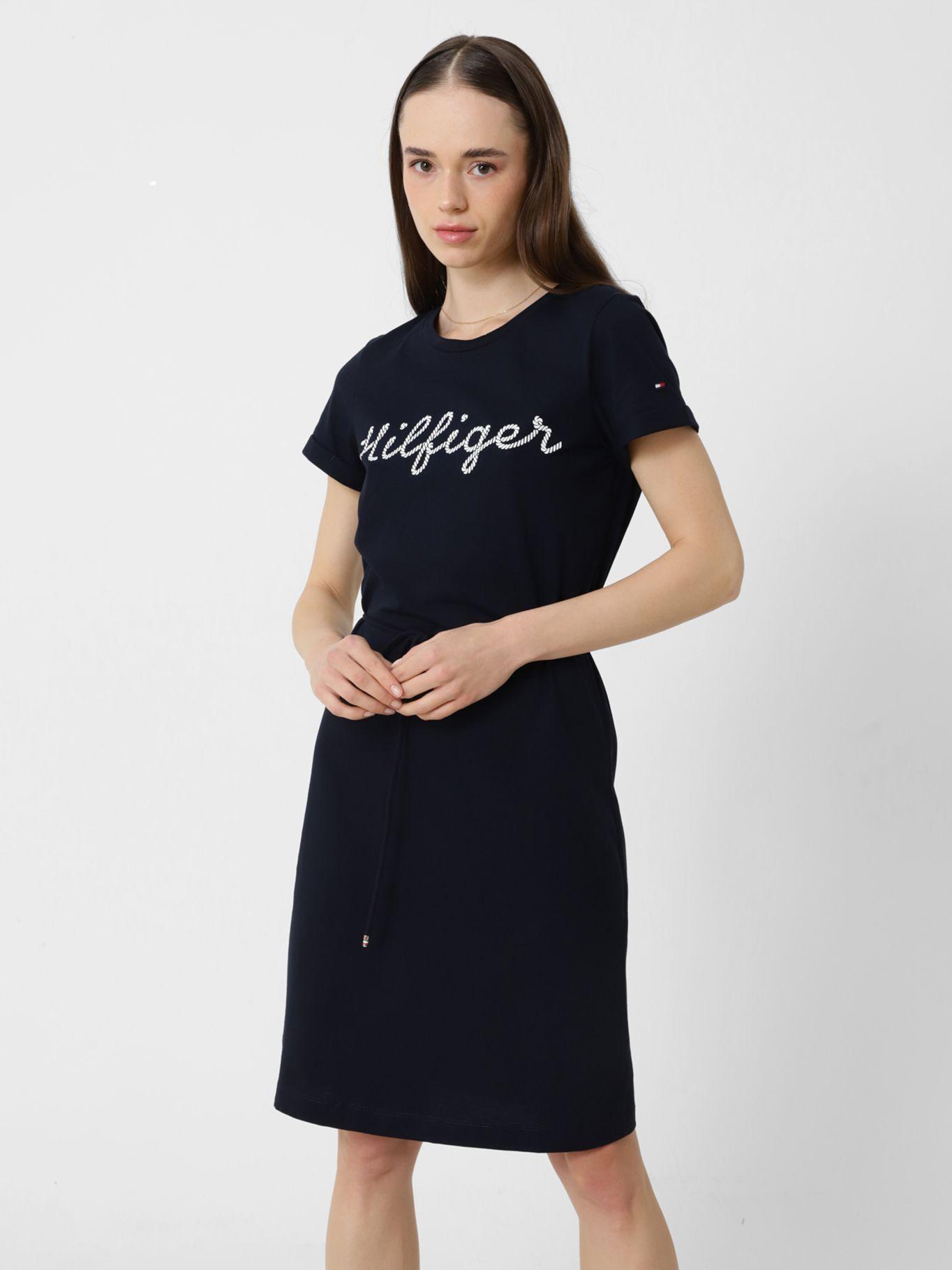 Vestido Regular Print Logo Azul Tommy Hilfiger-0
