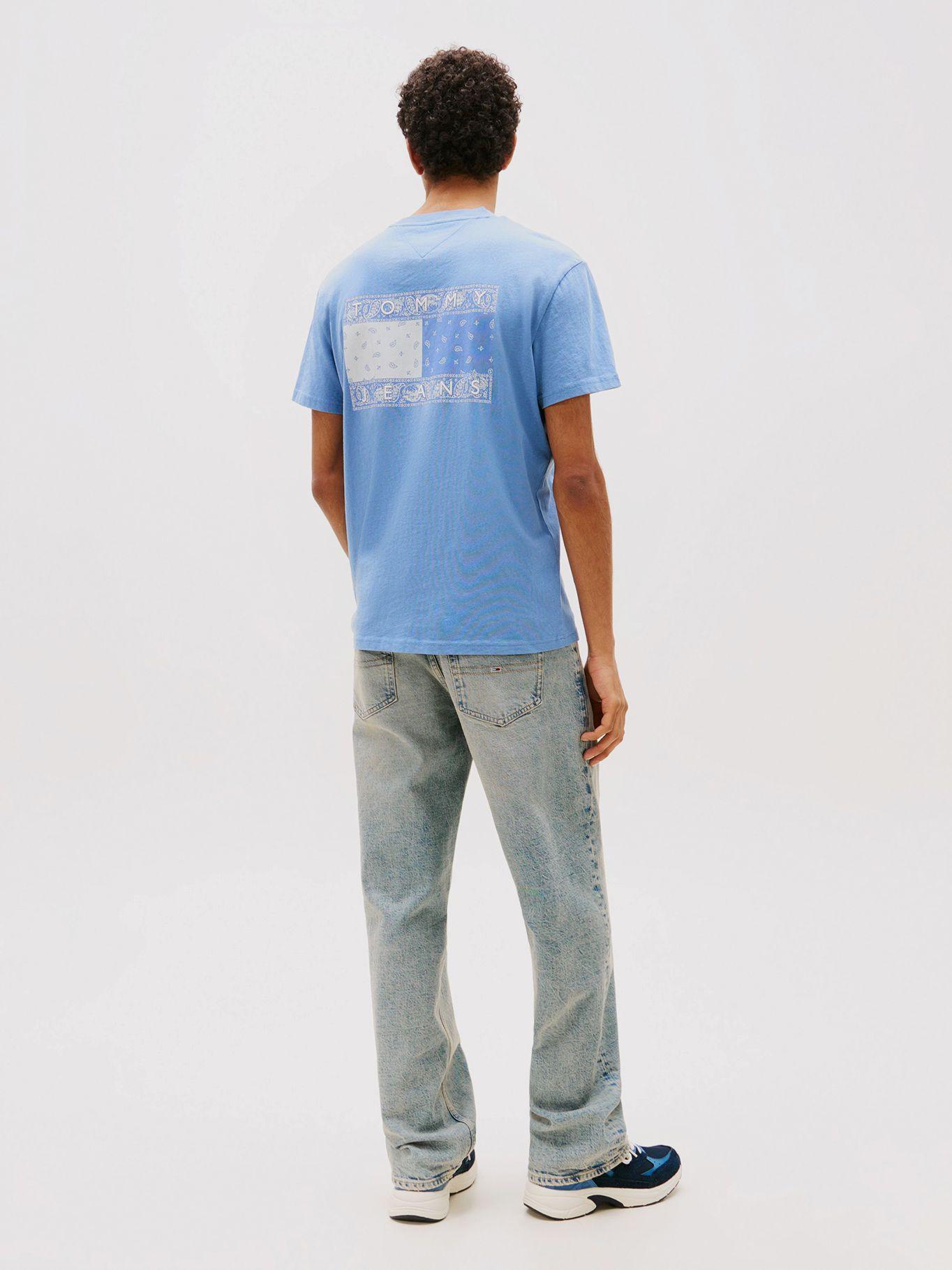 Polera Paisley Flag Logo Celeste Tommy Jeans-2