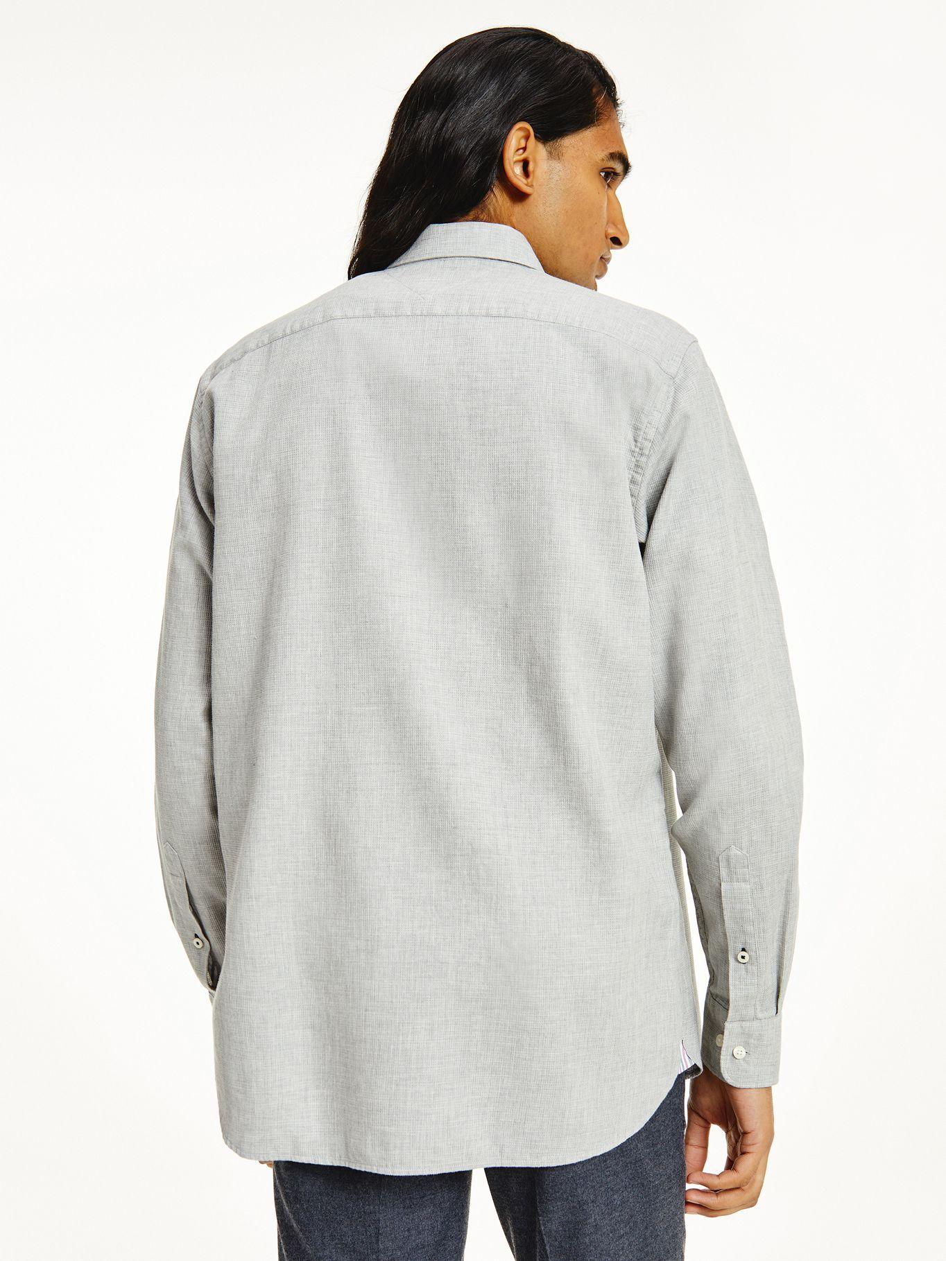 Camisa Dobby Regular Gris Tommy Hilfiger F2-1