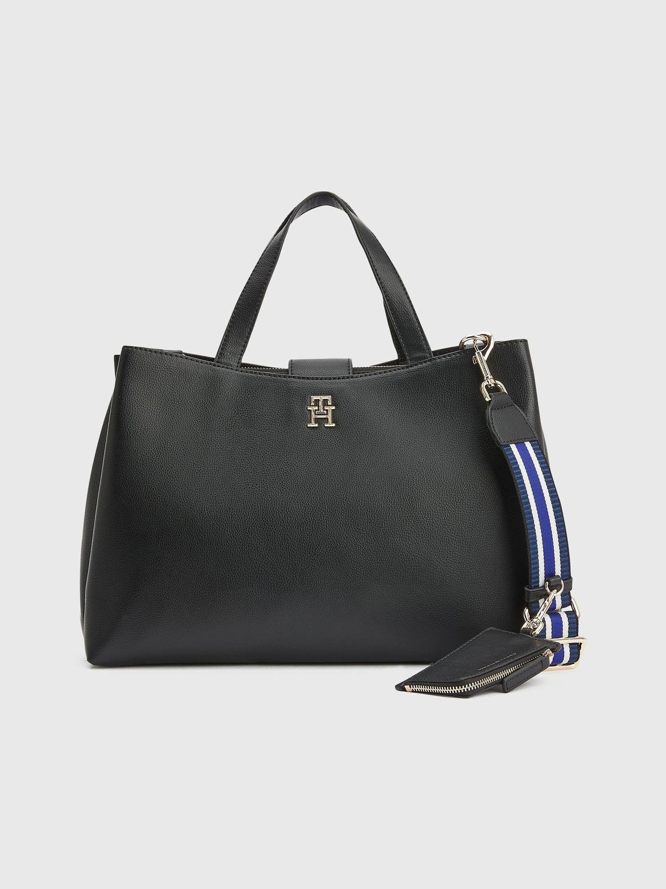 Cartera Casual Con Logo Y Stipe Negro Tommy Hilfiger-0