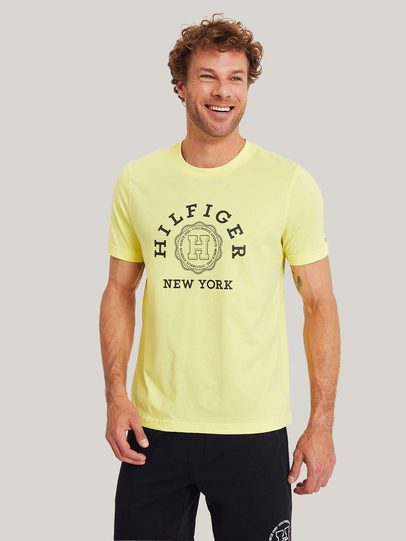 Polera Monogram Logo Circular Amarillo Tommy Hilfiger-0