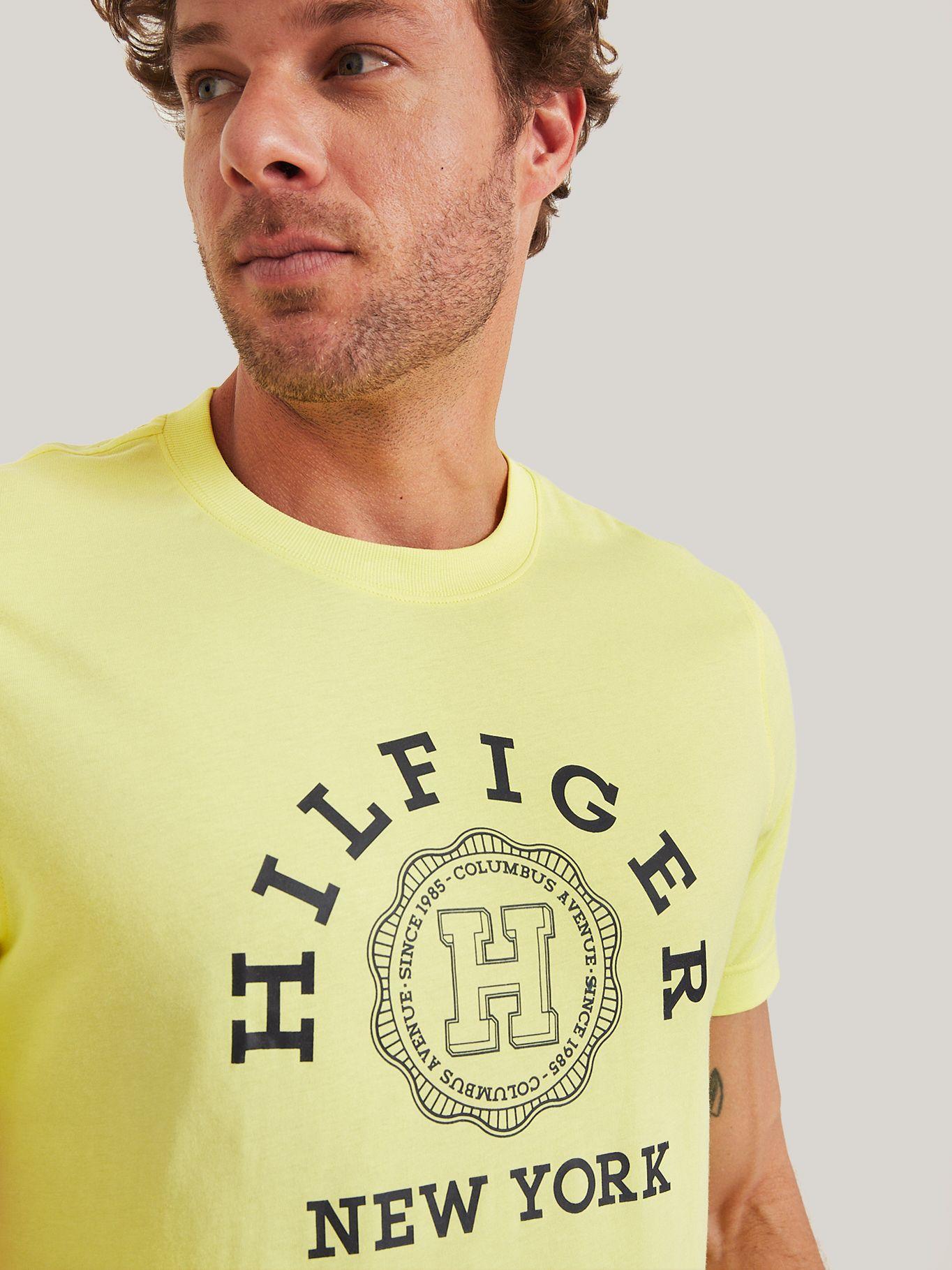 Polera Monogram Logo Circular Amarillo Tommy Hilfiger-3