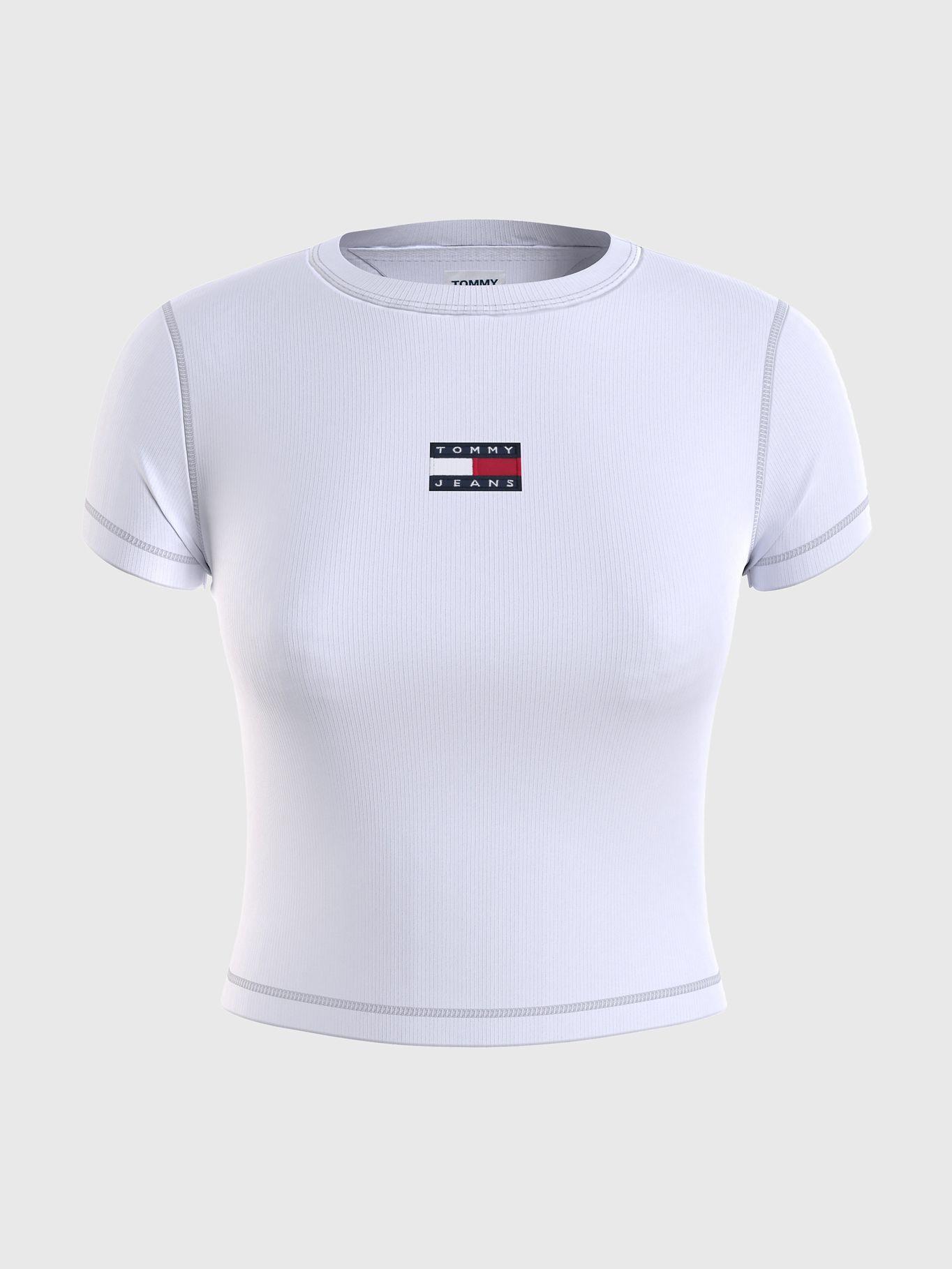 Polera Baby Cropped Con Parche Blanco Tommy Hilfiger-0