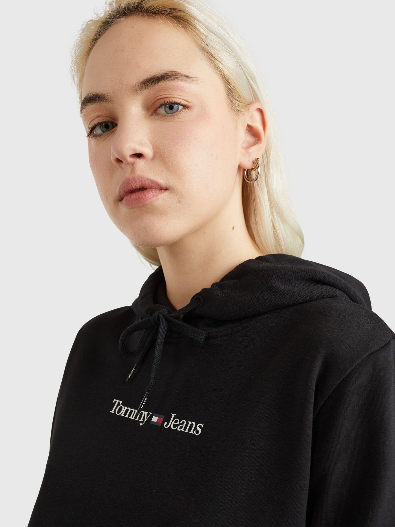 Polerón Hoodie Serif Linear Logo Negro Tommy Jeans-3