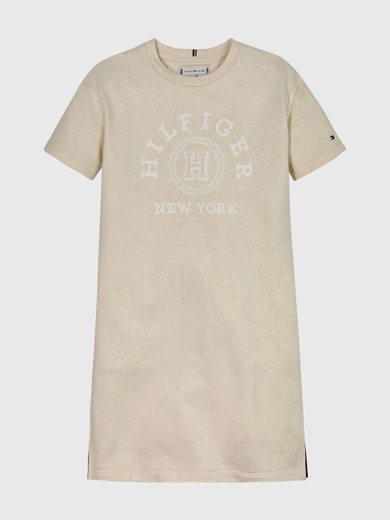 Vestido De Niña Logo Monogram Beige Tommy Hilfiger-0