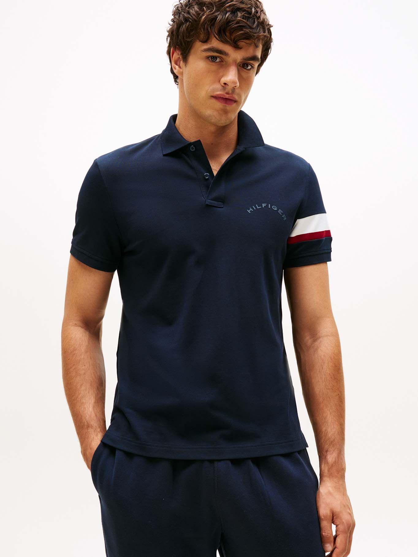 Polo Regular Fit Stripe Logo Azul Tommy Hilfiger-0