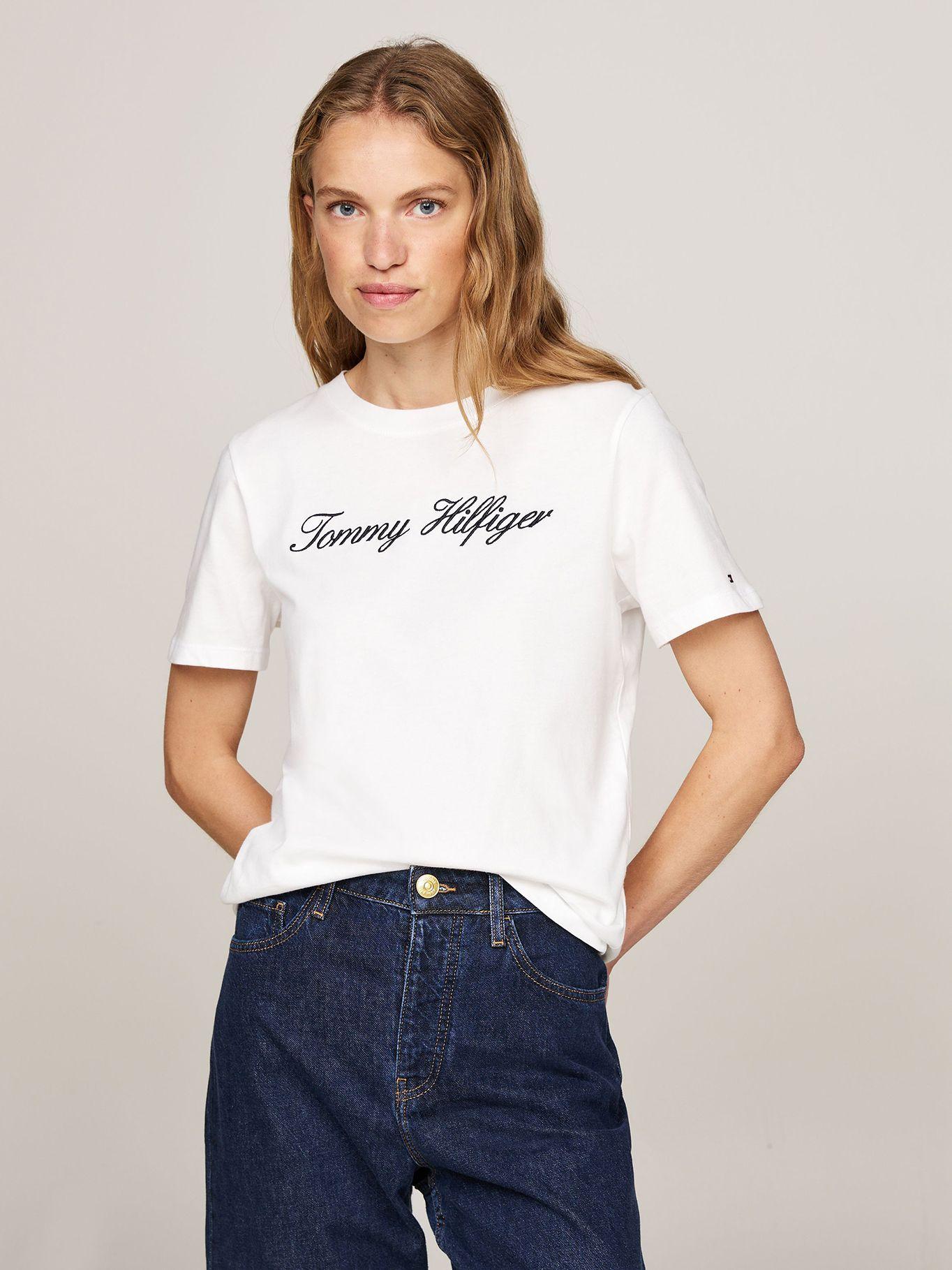 Polera de Logo Script Regular Fit Blanco Tommy Hilfiger-0