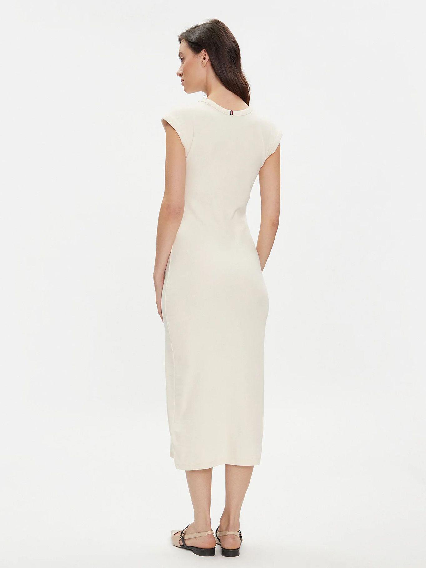 Vestido Mujer Solid Slim Fit Beige Tommy Hilfiger-1