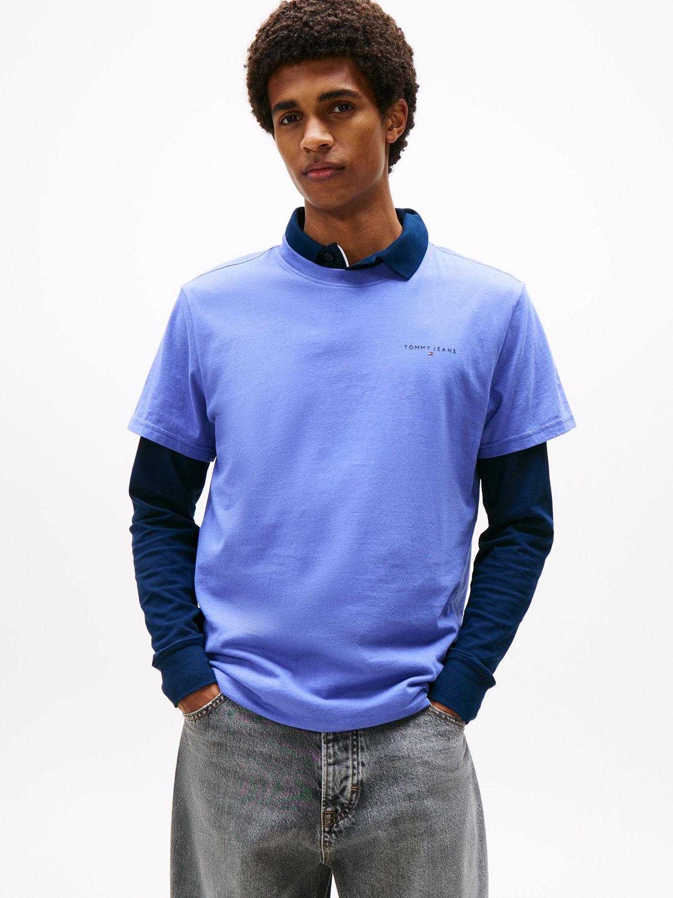 Polera Con Logo Lineal Slim Fit Azul Tommy Jeans-0