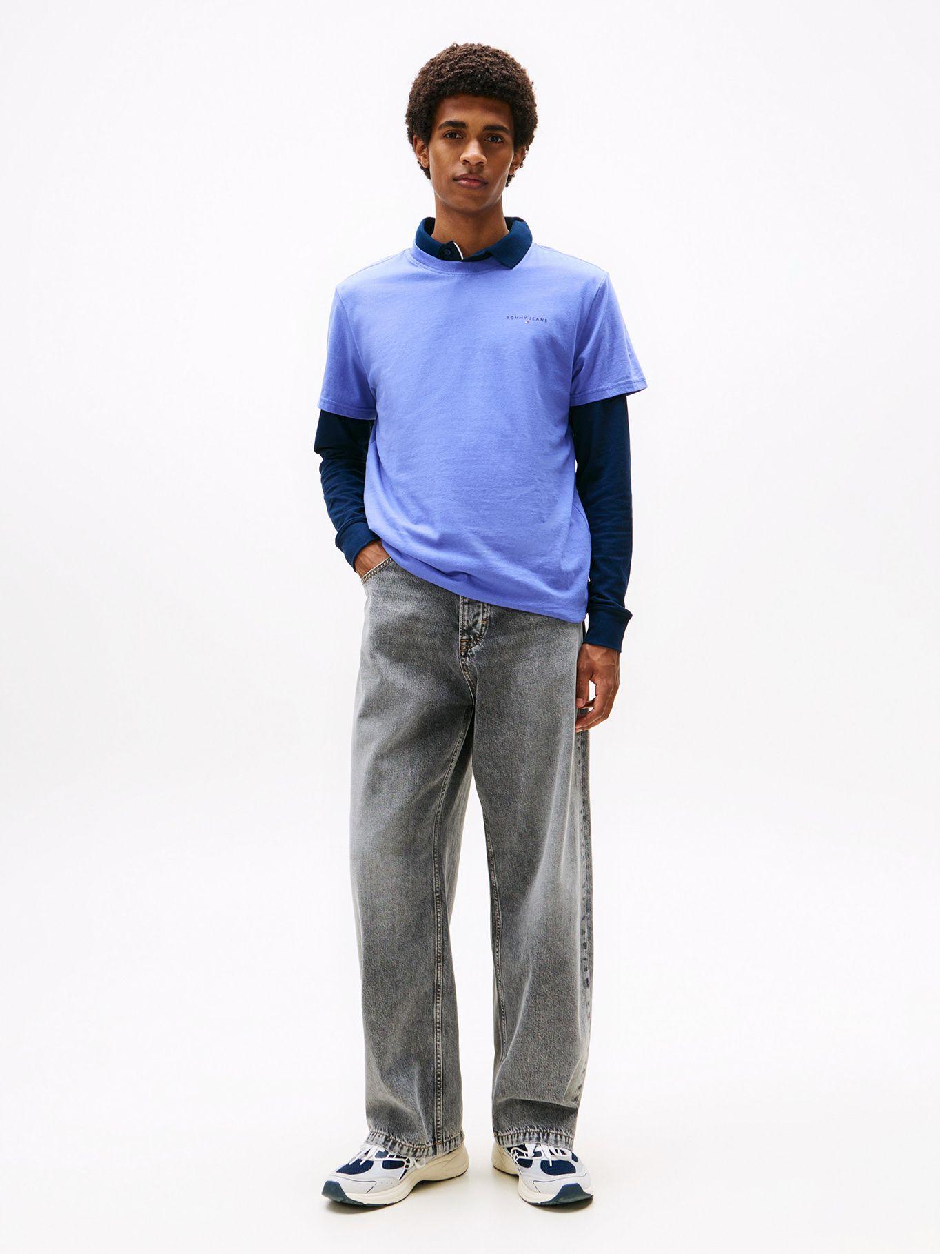 Polera Con Logo Lineal Slim Fit Azul Tommy Jeans-1