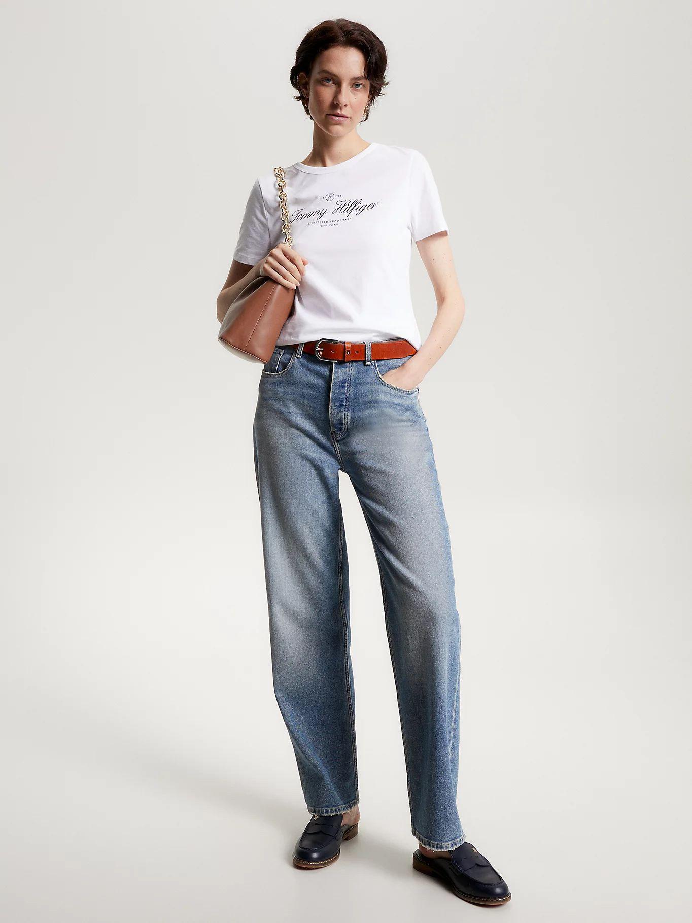 Polera Slim Fit Signature C-Neck Blanco Tommy Hilfiger-1