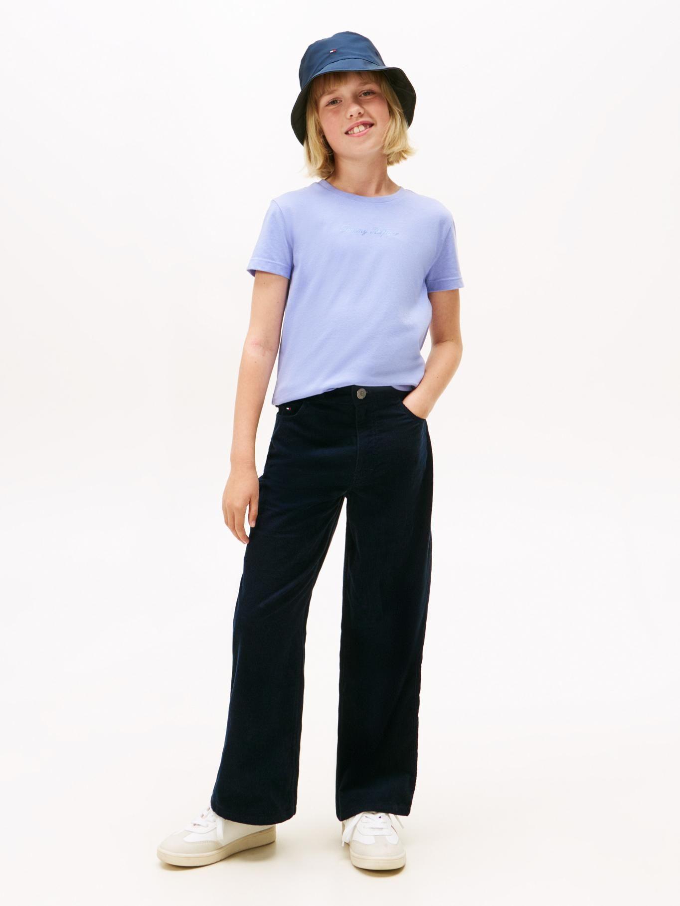 Polera Con Logo Script Celeste Tommy Hilfiger-1