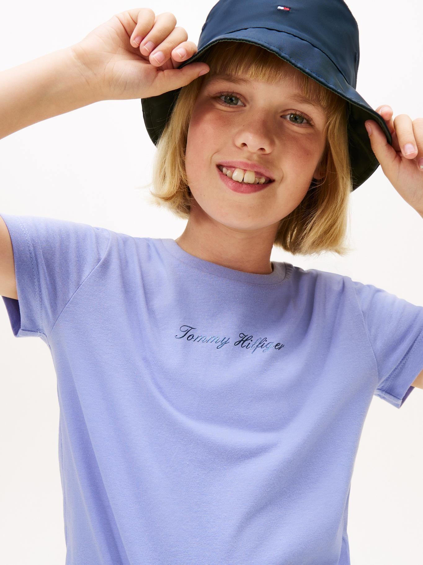 Polera Con Logo Script Celeste Tommy Hilfiger-3