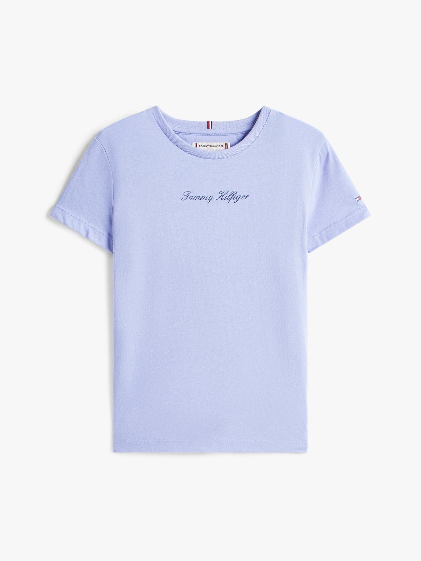 Polera Con Logo Script Celeste Tommy Hilfiger-5