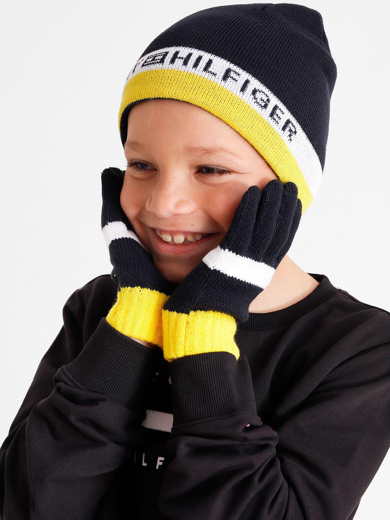Set De Gorro Y Guantes Colorblock Azul Tommy Hilfiger-1