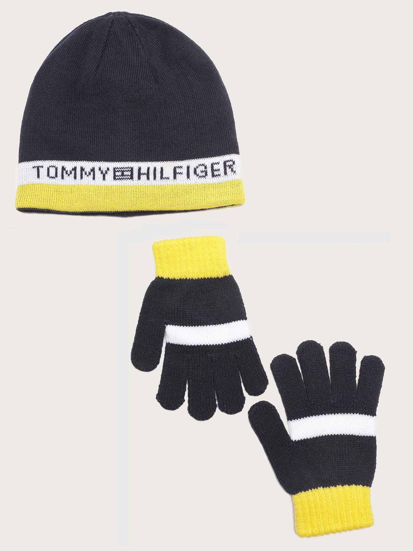 Set De Gorro Y Guantes Colorblock Azul Tommy Hilfiger-0