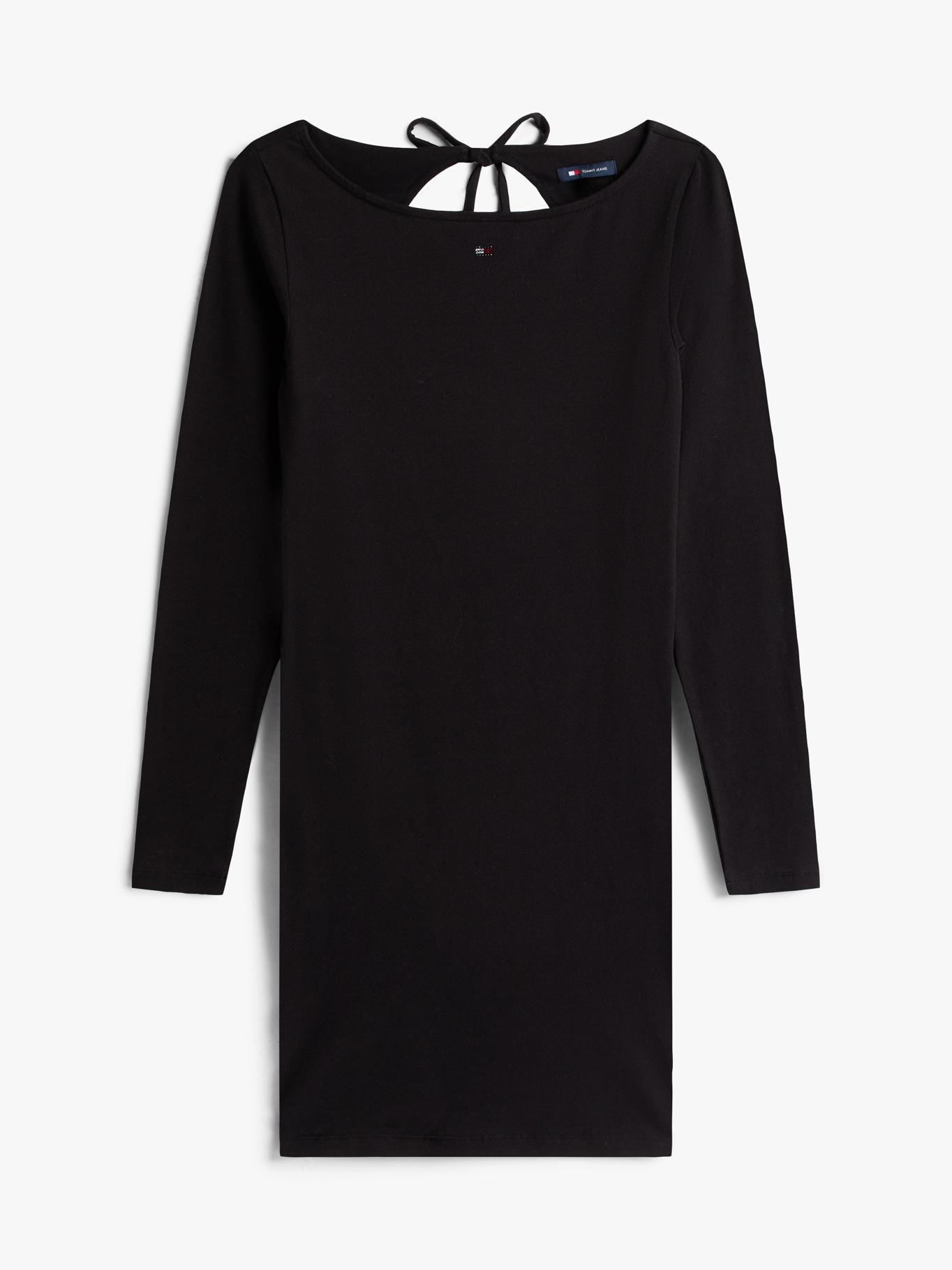 Vestido Con Cuello Anudable Negro Tommy Jeans-4