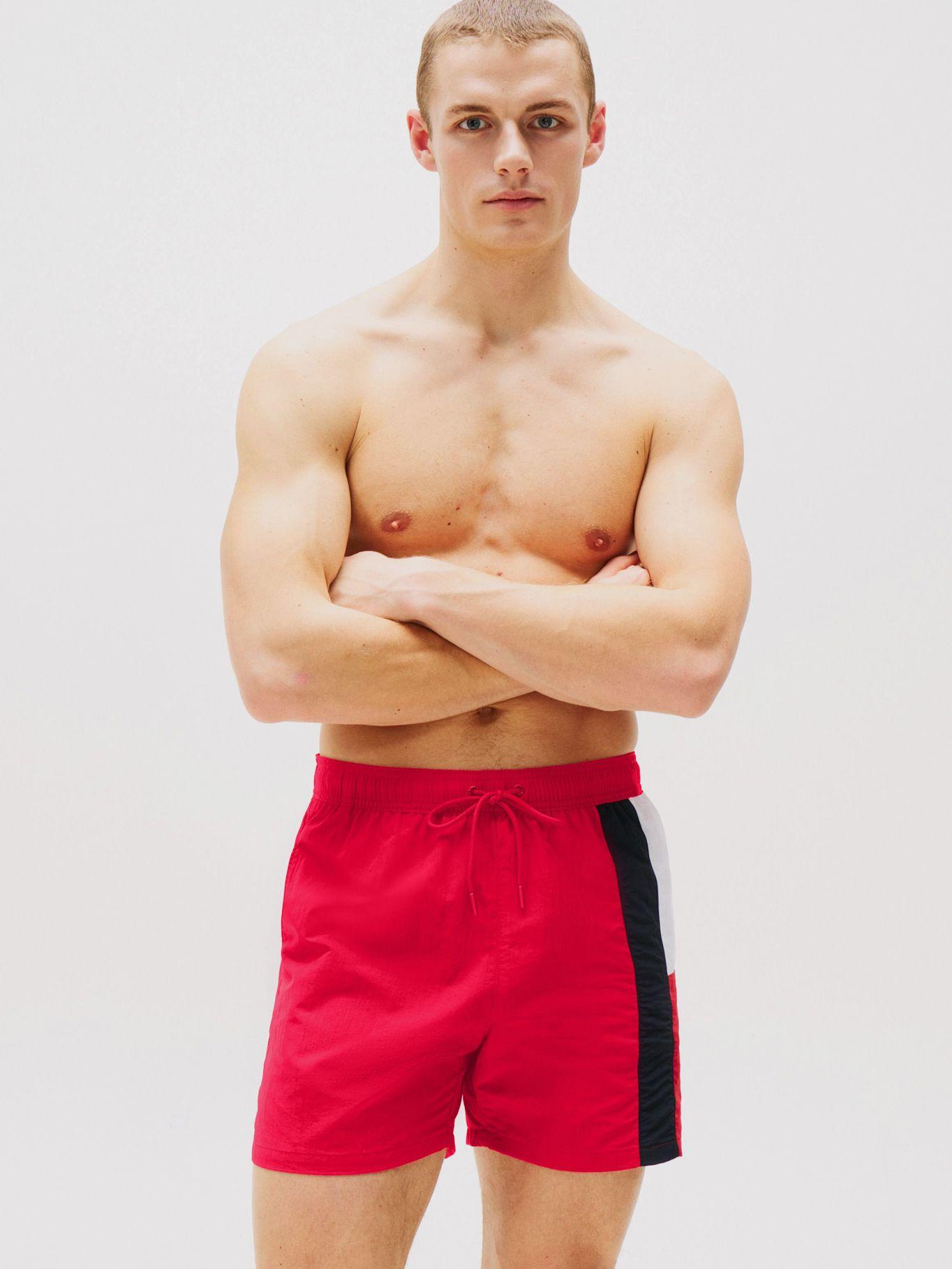 Traje De Baño Medio Largo de Logo Rojo Tommy Hilfiger-0