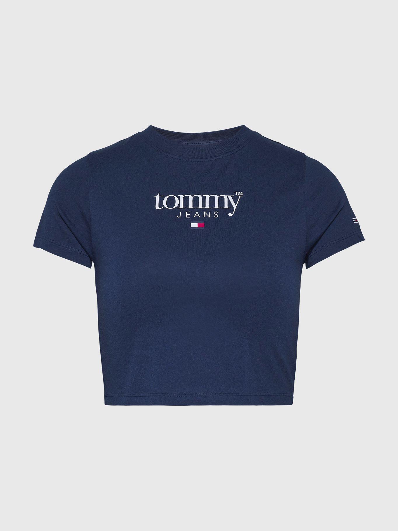 Polera Baby Crop Essential Azul Tommy Jeans-4